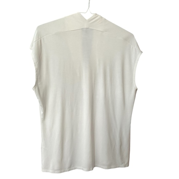 RW&CO off-white cap sleeve jersey blouse Medium - Picture 3 of 5